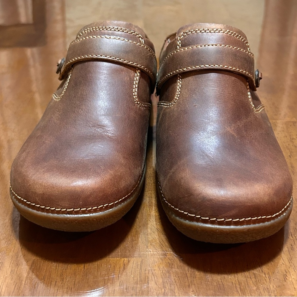 Duluth Trading Co Brown Leather Andina Outdoor Mules Clog Shoes Women's Size 10 - Picture 2 of 14